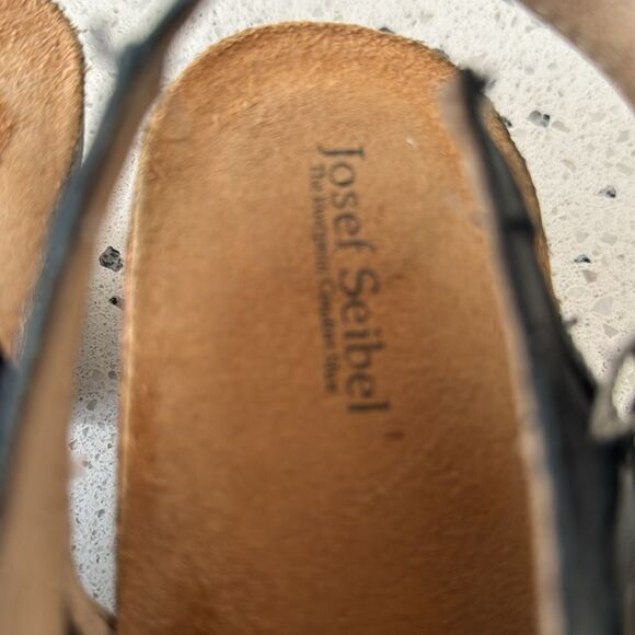 Josef Seibel Women's Ruth Black Leather Cut Out Open Toe Comfy Sandals Size 40 - Picture 12 of 12